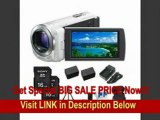 Sony HDR-CX260V HDR-CX260V/W HDRCX260VW High Definition Handycam 8.9 MP Camcorder with 30x Optical Zoom and 16 GB Embedded Memory (White)   16GB High Speed SDHC Cards (Qty 2)  High Capacity Batteries (Qty 2)   Rapid AC/DC Charger   More