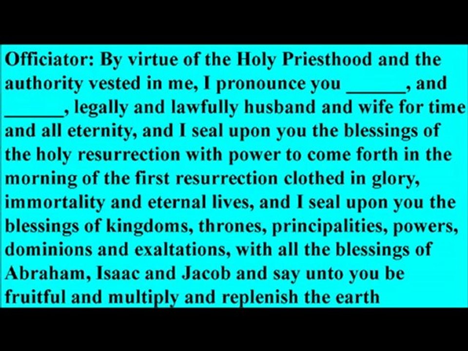 Sealings Exposed - Mormonism Exposed