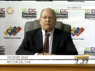Rector Vicente Díaz someterá a consideración del CNE rueda de prensa del vicepresidente Maduro