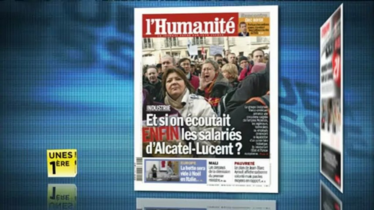 Revue de presse Unes 1ère - Mercredi 12 décembre 2012