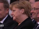 Hollande et Merkel font bonne figure lors de la remise du Nobel de la paix à l'UE