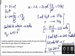Quimica 1º bachillerato cantidad de sustancia ejercicio 1