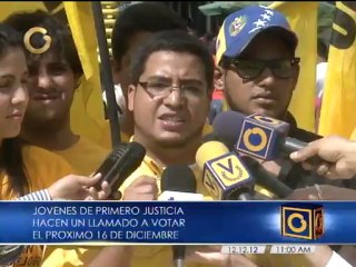 Jóvenes de Primero Justicia hacen un llamado a votar el próximo 16 de diciembre