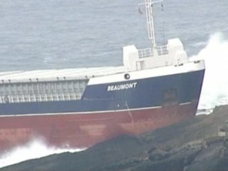 British ship grounded on Spanish coast