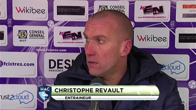 Conférence de presse FC Istres - Havre AC : José PASQUALETTI (FCIOP) - Christophe REVAULT (HAC) - saison 2012/2013