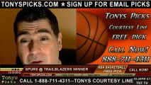 Portland Trailblazers versus San Antonio Spurs Pick Prediction NBA Pro Basketball Odds Preview 12-13-2012