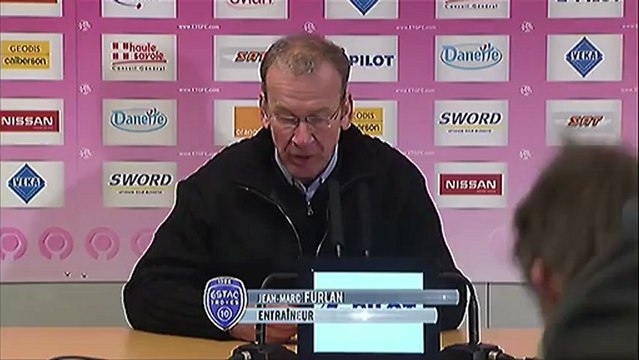 Conférence de presse Evian TG FC - ESTAC Troyes : Pascal DUPRAZ (ETG) - Jean-Marc FURLAN (ESTAC) - saison 2012/2013