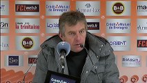 Conférence de presse FC Lorient - FC Sochaux-Montbéliard : Christian  GOURCUFF (FCL) - Eric HELY (FCSM) - saison 2012/2013