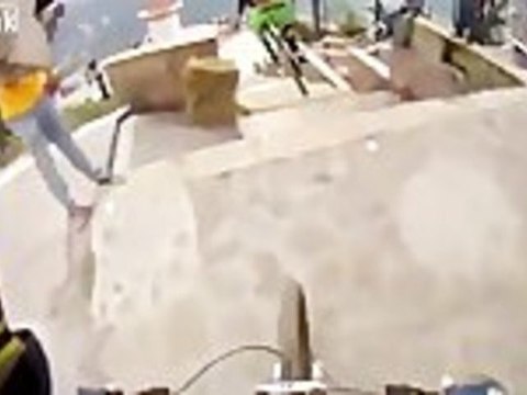 First Person View Of Urban Downhill Mountain Biking