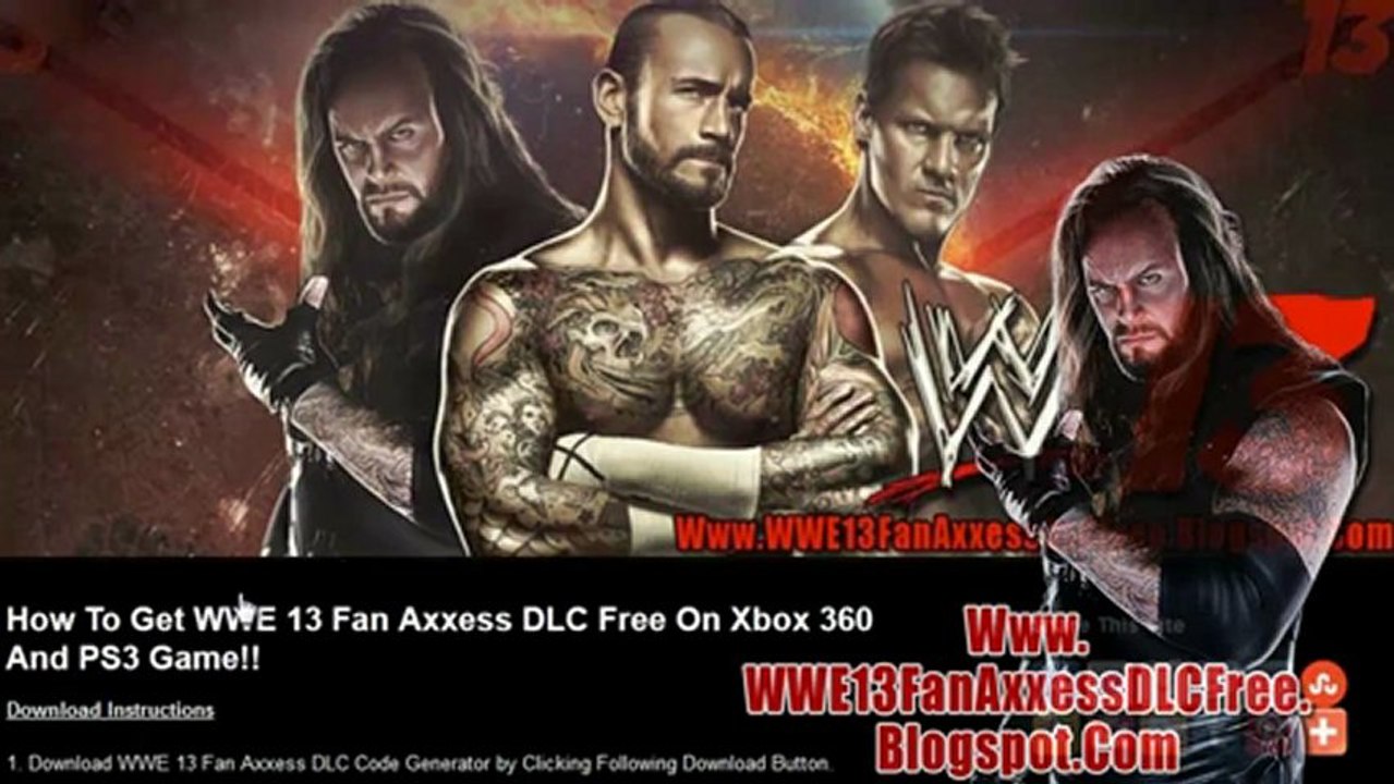Get Free WWE 13 Fan Axxess Pass DLC - Xbox 360 - PS3