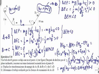 Energía y trabajo 1º Bachillerato ejercicio 14