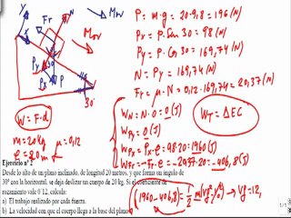 Energía y trabajo 1º Bachillerato ejercicio 2
