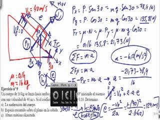 Fuerzas Ley de Newton 1º Bachillerato ejercicio 9