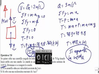 Fuerzas Ley de Newton 1º Bachillerato ejercicio 10