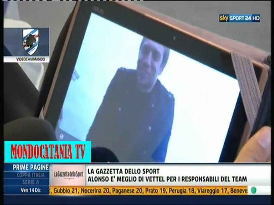 il "Papu" Gomez in Videochiamata con Tissone (Samp) a Skysport24 ***14 dicembre 2012***