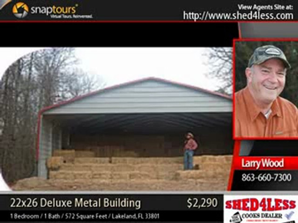 shed4less - 22x26 Deluxe Style Metal Buildings