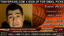 Memphis Grizzlies versus Denver Nuggets NBA Pro Basketball Pick Prediction Odds Preview 12-14-2012