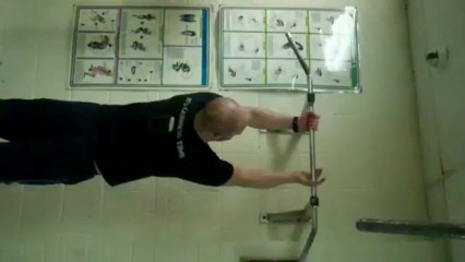 Mikey in the Chin-Up Section of the Hold-Press-Chin Challenge on Konkura