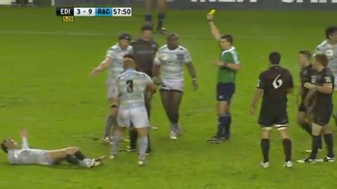 Edinburgh v Racing Metro - Eddy Ben Arous Yellow Card
