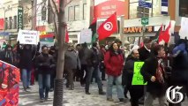 Libyan expatriates and their supporters march to Phillips Square