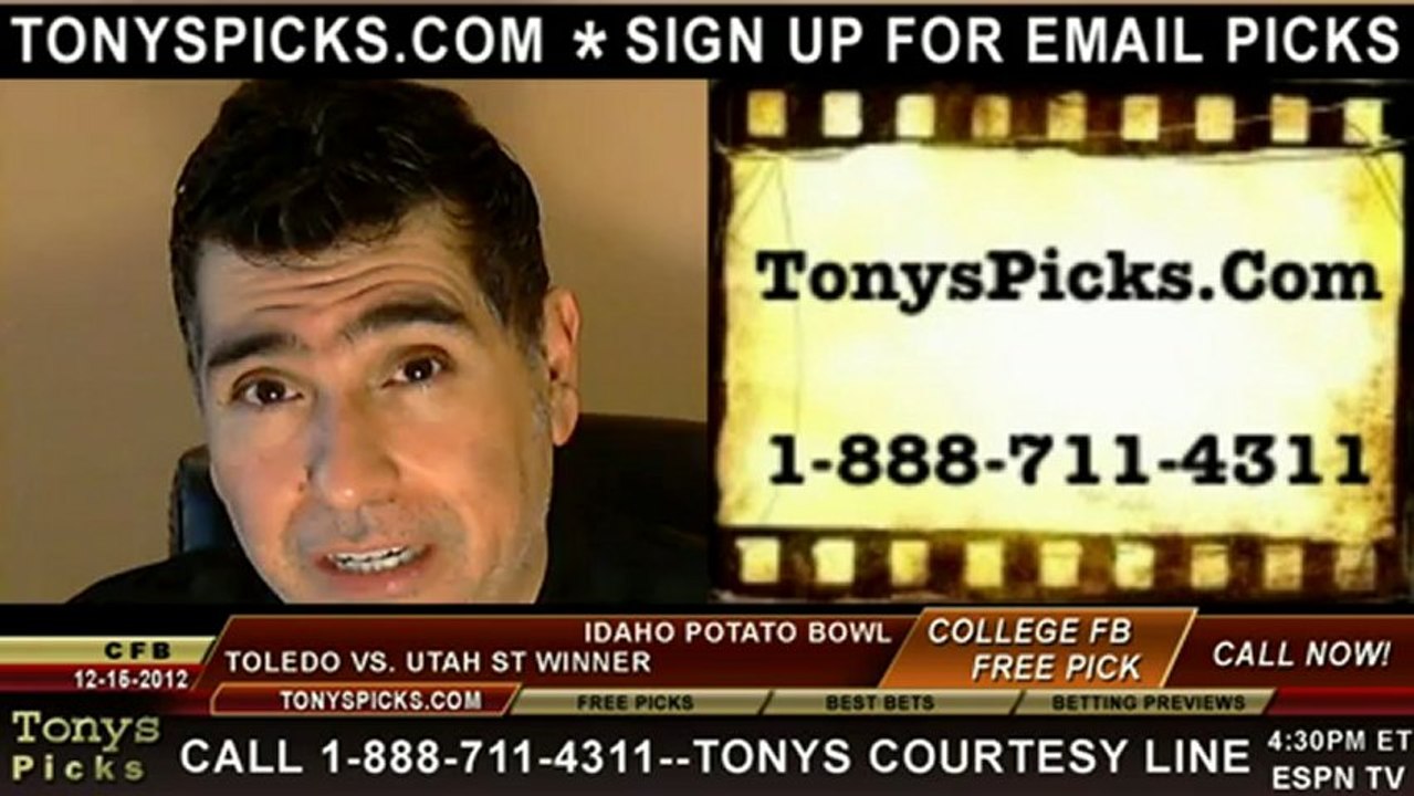 Toledo Rockets Utah St Aggies versus Pick Prediction Idaho Potato Bowl College Football 12-15-2012