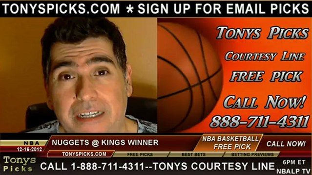 Sacramento Kings versus Denver Nuggets Pick Prediction NBA Pro Basketball Preview 12-16-2012