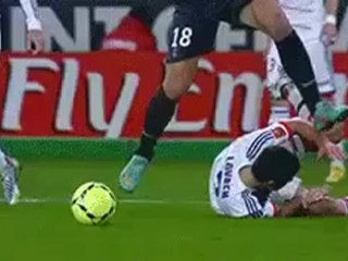 Ibrahimovic HORROR INJURY on DEJAN LOVREN HEAD STOMP BRUTAL