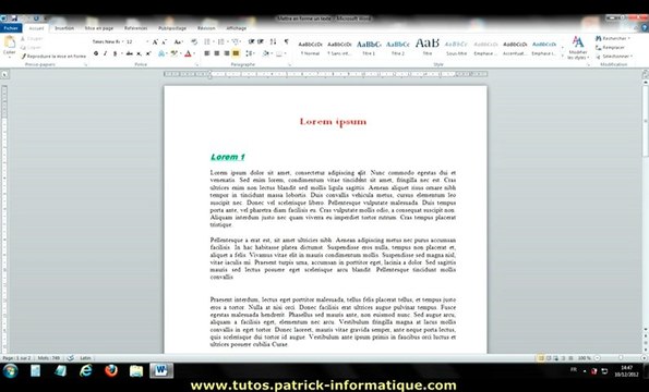 Tuto Word 2010 - Encadrement, bordures de pages - Extrait