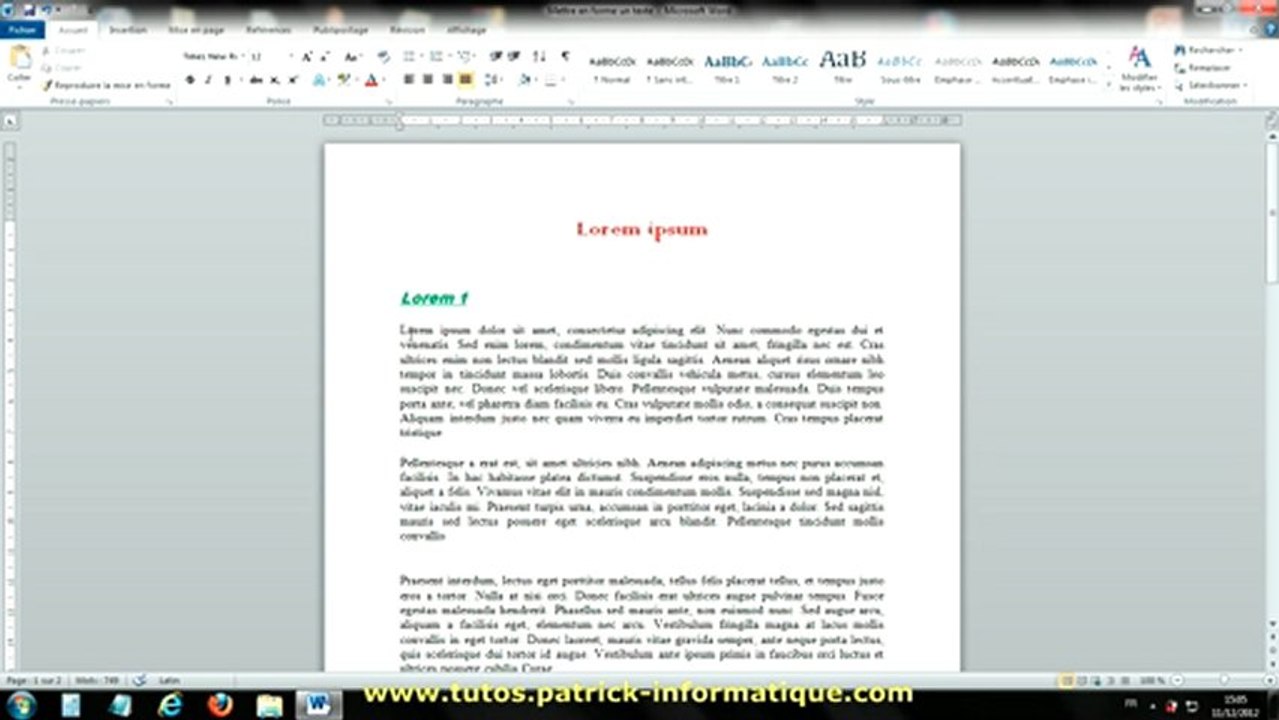 Tuto Word 2010 - Zone de texte - Extrait