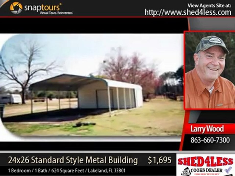 shed4less - 24x26 Standard Metal Building Style