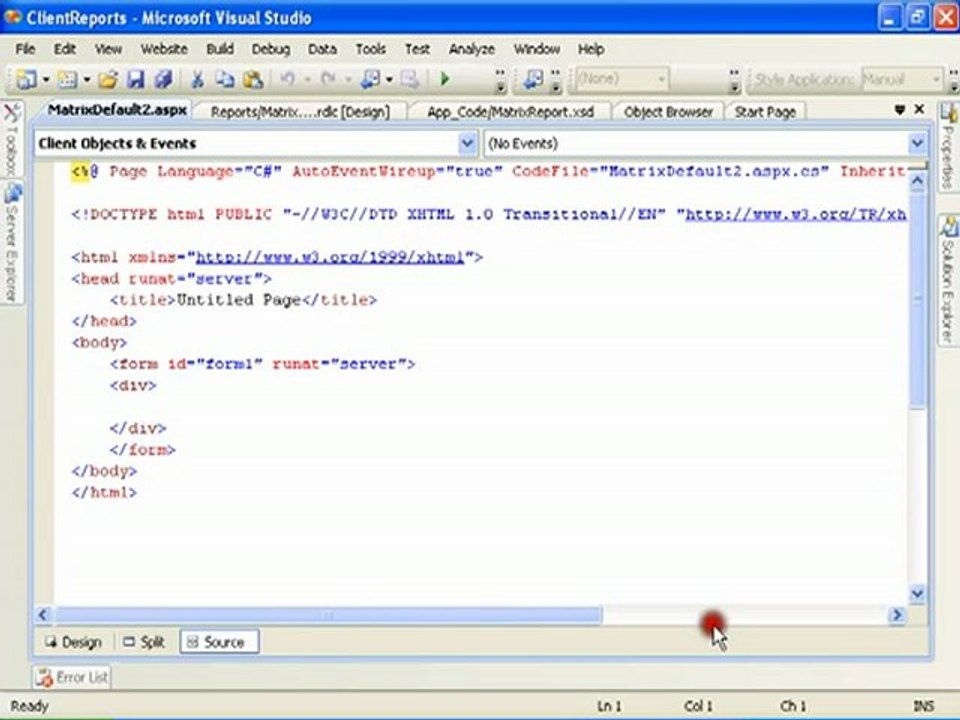 SSRS Client Side Reports - Matrix Reports 41 of 43