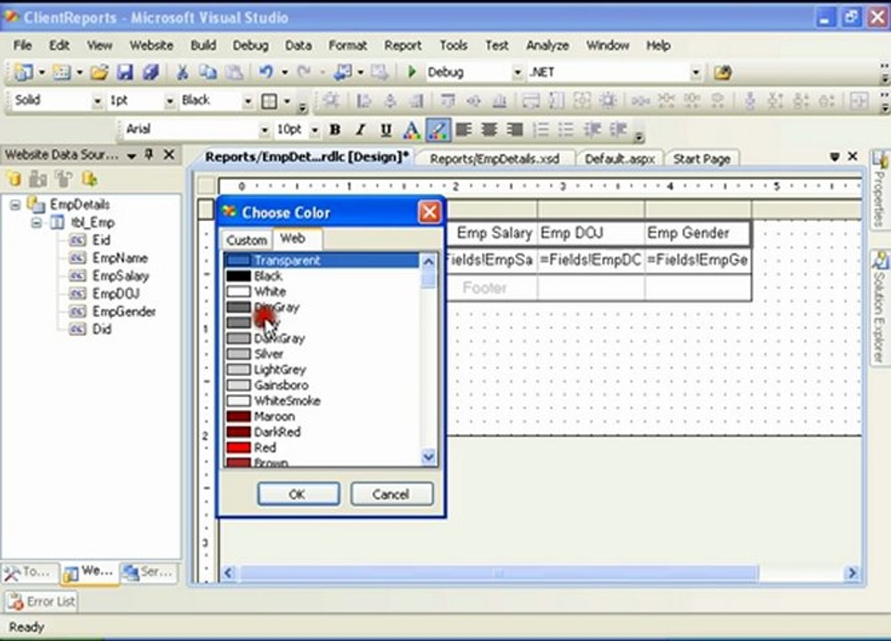 SSRS Client Side Reports - Simple Table Report 43 of 43