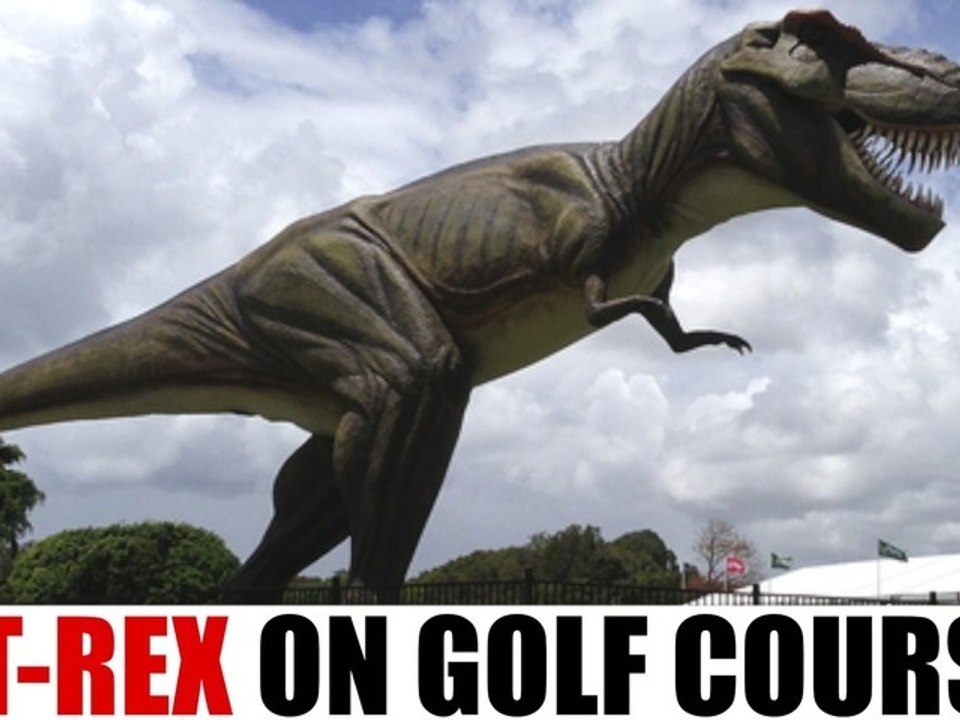 Giant T-Rex on Golf Course