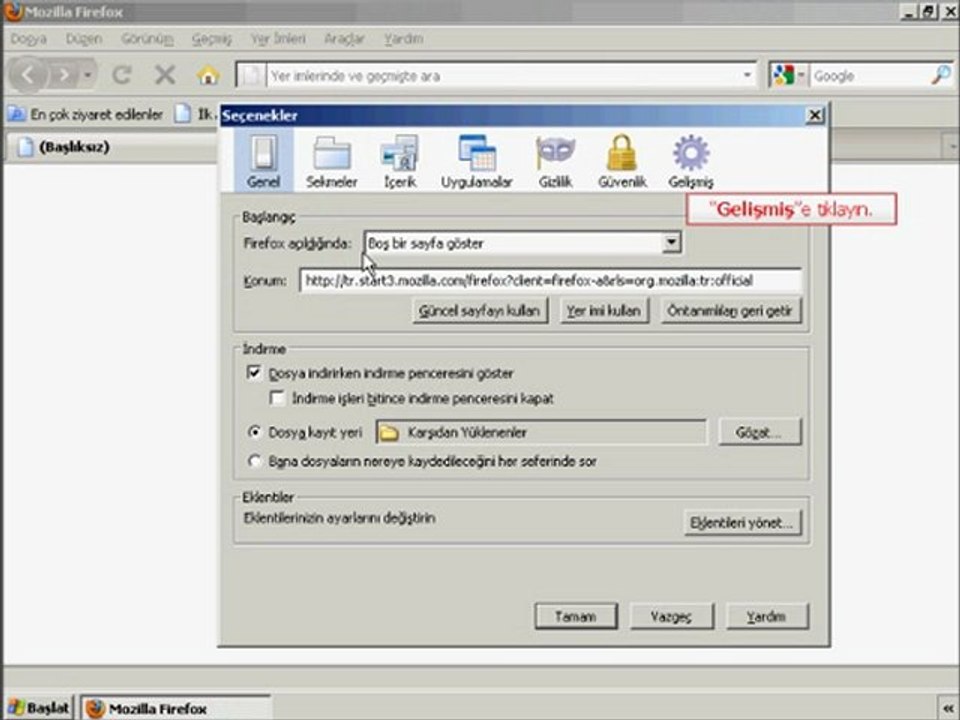Adsl Yardım Mozilla Firefox Proxy Ayarları