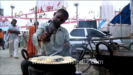 1016.Jalebis for sale! Indian Funnel Cake (jalebi) shop at Sonepur .mov