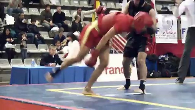 Open de France de Wushu Sportif 2012 / Finale Sanda Seniors -56kg / Armann Grygorian (Armenia) vs Stéphane Labautière (France)