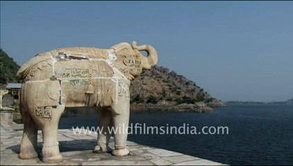 1429.Statue of Elephant at Jaisamand Lake, Udaipur.mov