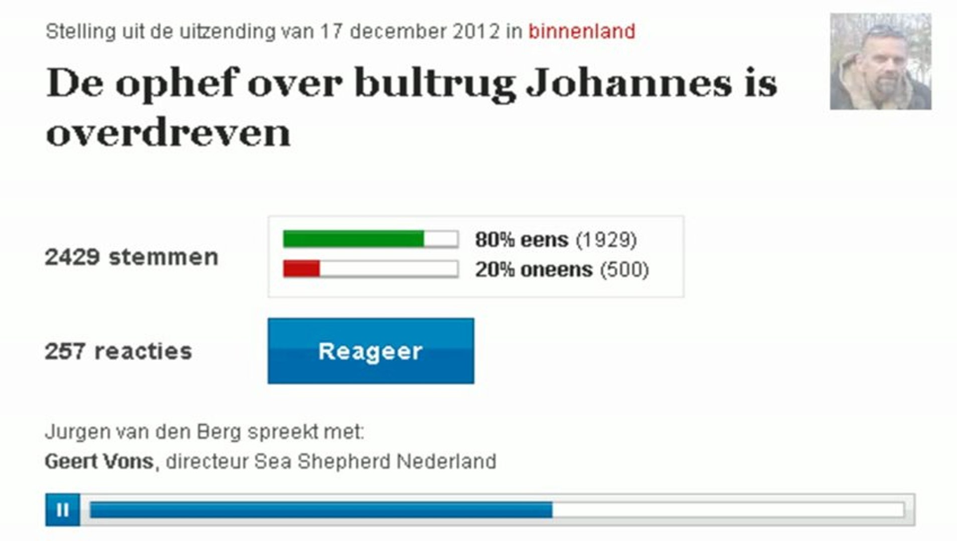 ⁣De ophef over bultrug Johannes is overdreven.?|Stand.nl