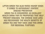 Health Benefits of Lipton Green Tea
