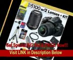 Nikon D5100 16.2MP CMOS Digital SLR Camera with 18-55mm f/3.5-5.6G AF-S DX VR and 55-200mm f/4-5.6G ED IF AF-S DX VR Zoom-Nikkor Lenses + EN-EL14 Battery + 16GB Deluxe Accessory Kit