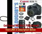 Canon EOS 7D 18 MP CMOS Digital SLR with Canon 18-135mm IS Lens   Canon EF 70-300mm f/4-5.6 IS USM Lens   Canon LPE6 Spare Battery   Canon Deluxe SLR Gadget Bag   Multi-Coated UV Essential Filter x2   Sunpak PRO 523PX Pistol Grip Tripod   Transcend 32GB 1