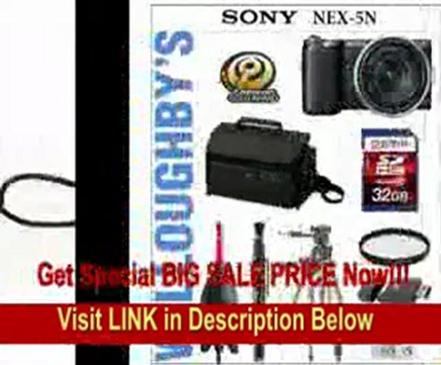 Sony Alpha NEX-5NK Kit Includes Sony Alpha NEX-5NK Black Camera with Sony SEL 18-55mm f3.5-5.6 Lens + LexSpeed 32GB Class 10 Memory Card + Sunpak 9002TM Tripod + Sony LCS-U10 Camera Bag & More! Willoughby's Est. 1898 NEX-5NK Bundle