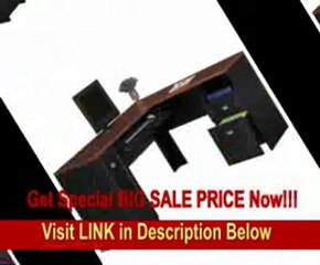 Bush Furniture Fairview Collection 60 Inch L-Desk, Model WC53930-03, Antique Black with Hansen Cherry Finish
