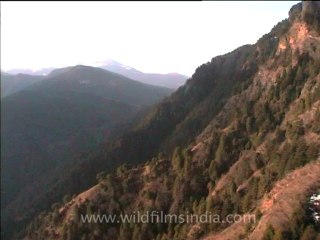 2024.Seen aerially the mountanious landscape of Himachal Pradesh.mov
