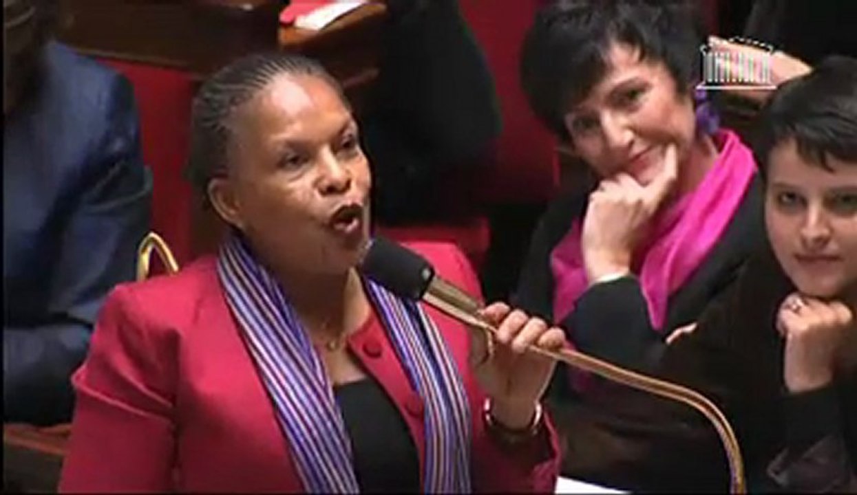 Christiane Taubira défend le mariage pour tous à l'Assemblée nationale