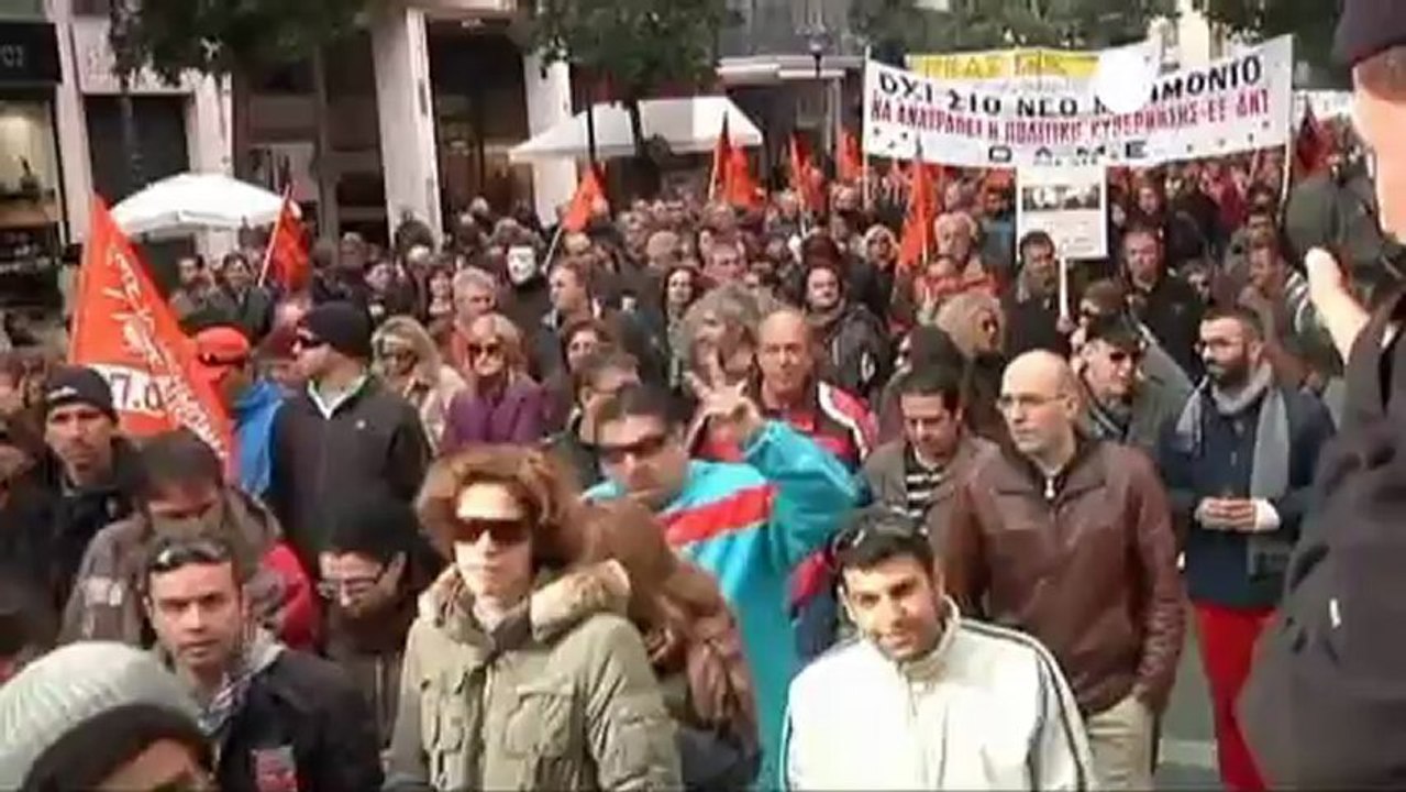 Manifestations et grèves dans le secteur public grec.