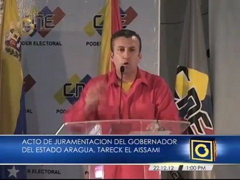 Tareck El Aissami fue juramentado como gobernador de Aragua