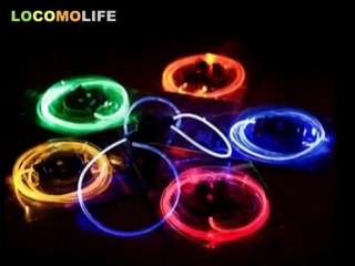 LOCOMOLIFE - LED Flash Light Neon Glow Stick Shoelace Shoe String Strap