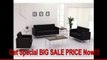 Flash Furniture ZB-LACEY-831-2-LS-BK-GG Hercules Lacey Series Contemporary Black Leather Love Seat with Stainless Steel Frame