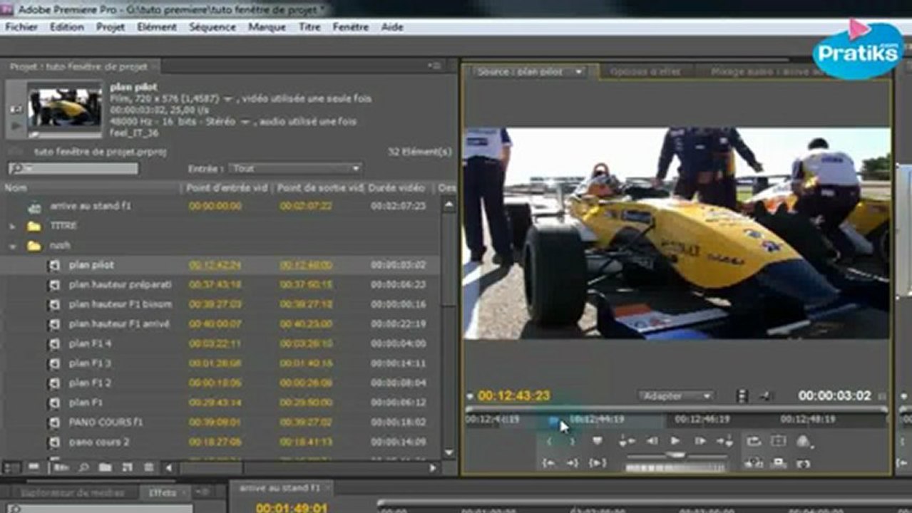 Tutoriel Adobe Premiere Pro : La fenêtre de projet
